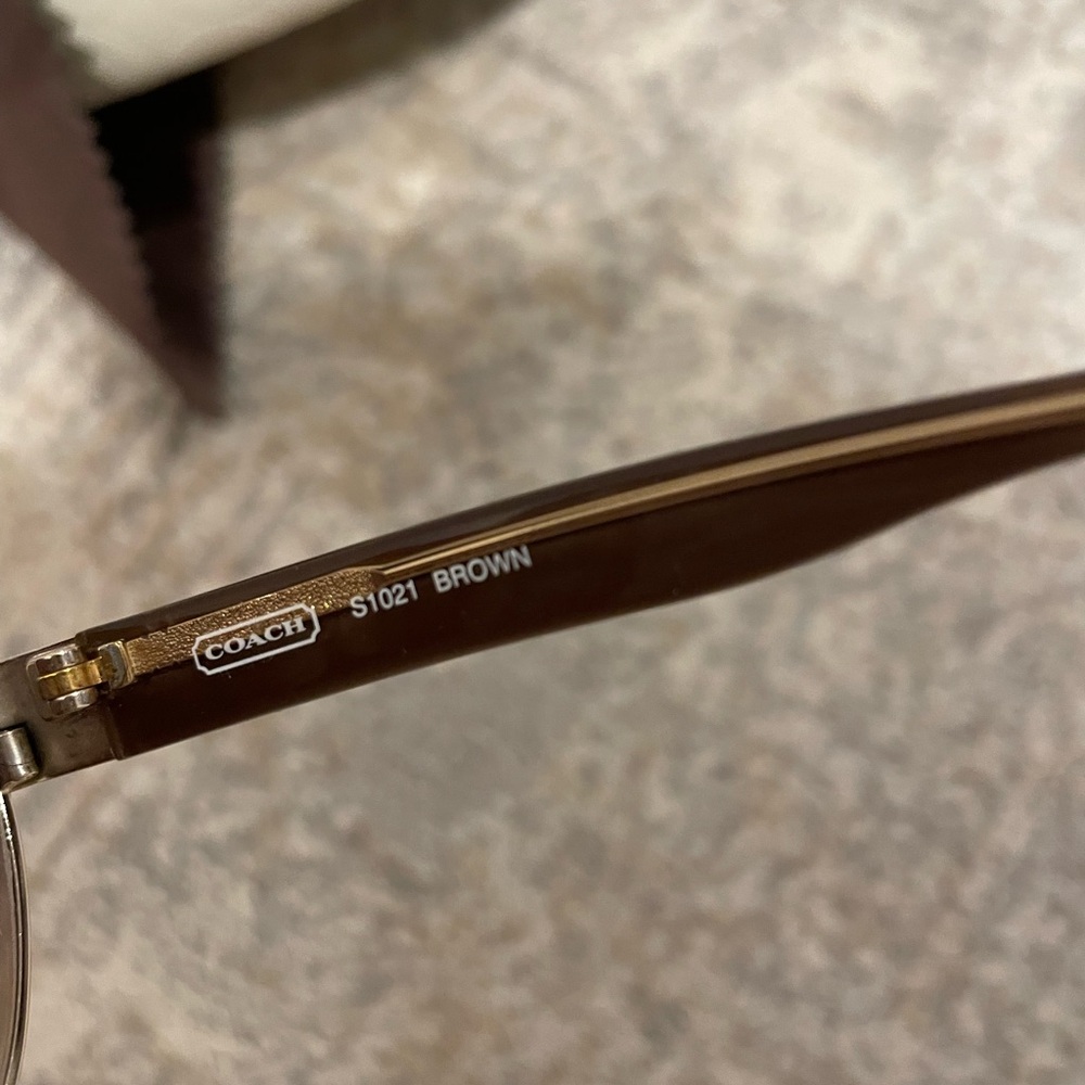 New Coach Aviator Sunglasses Style S1021 Brown With Case & Cleaning Cloth ☀️ 🕶️ - Picture 6 of 10